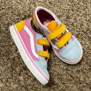 Pink blue and yellow toddler vans- size 10